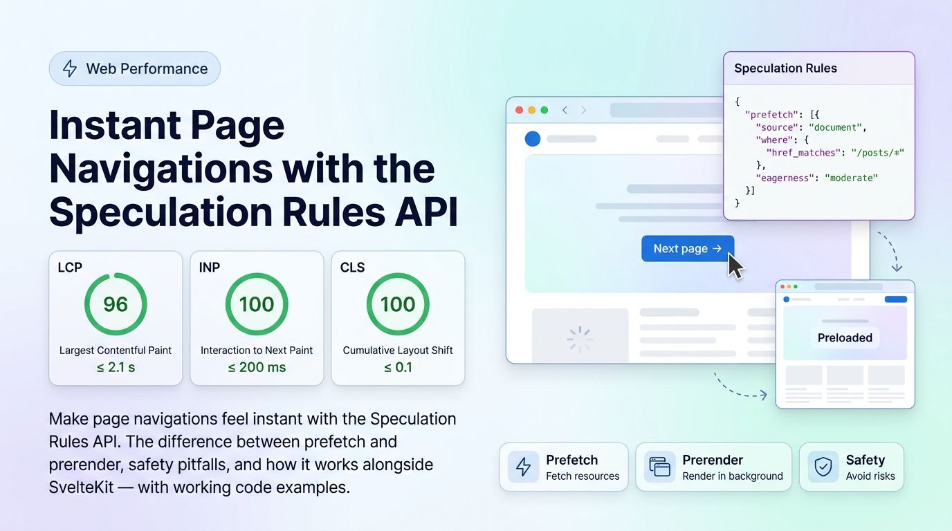 Instant Page Navigations with the Speculation Rules API
