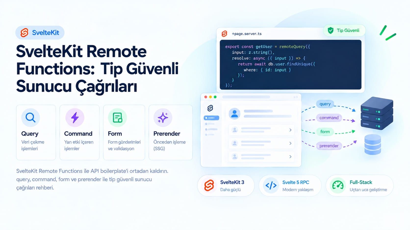 SvelteKit Remote Functions: Tip Güvenli Sunucu Çağrıları